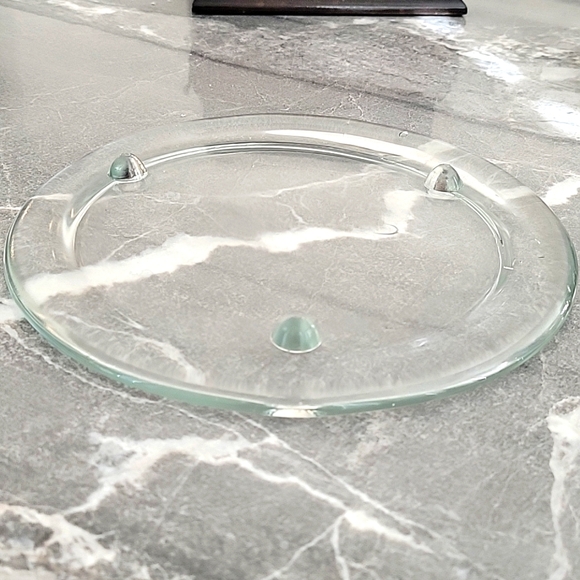 CLEAR GLASS CANDLE HOLDER PLATE - Picture 3 of 3